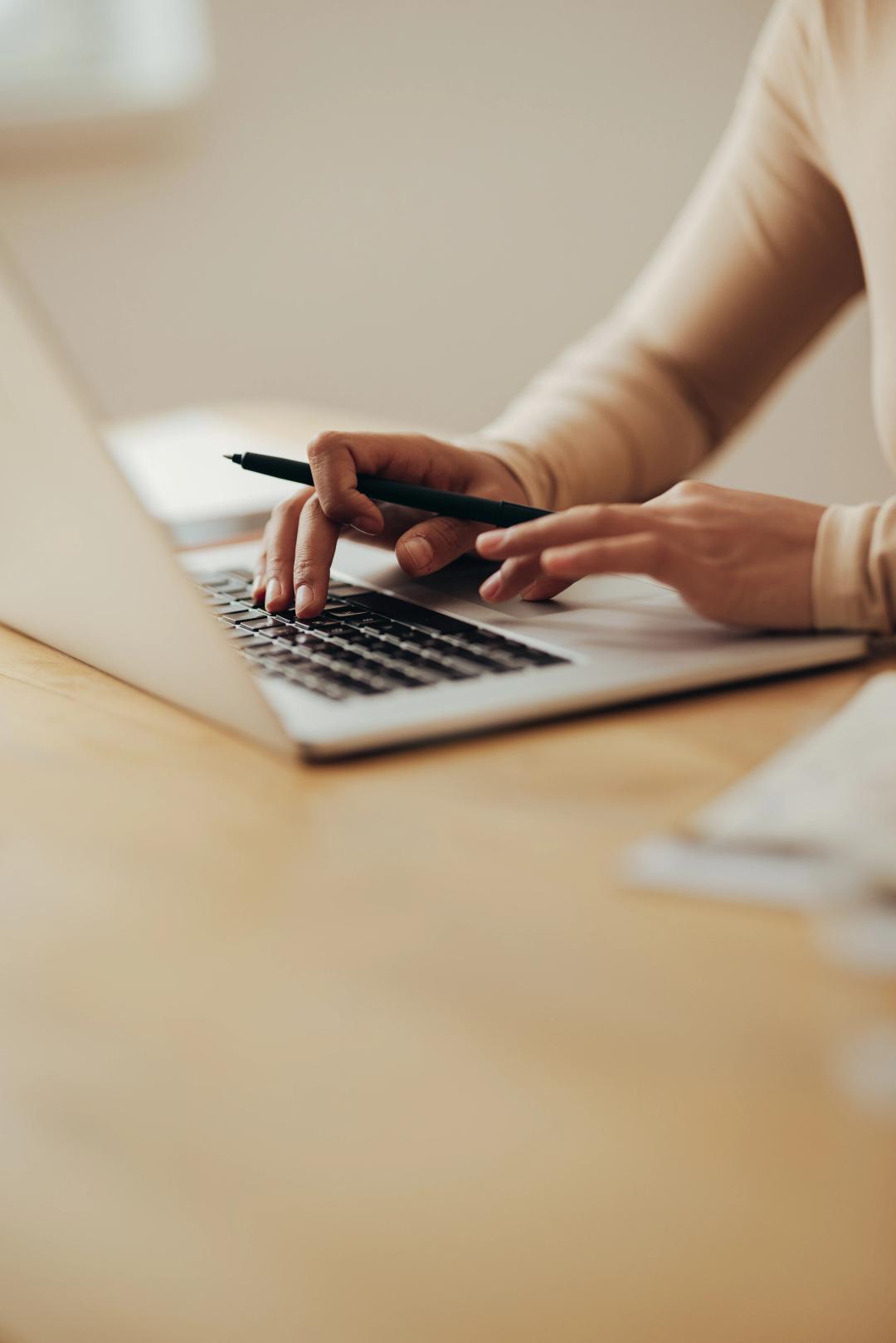 Person working on laptop