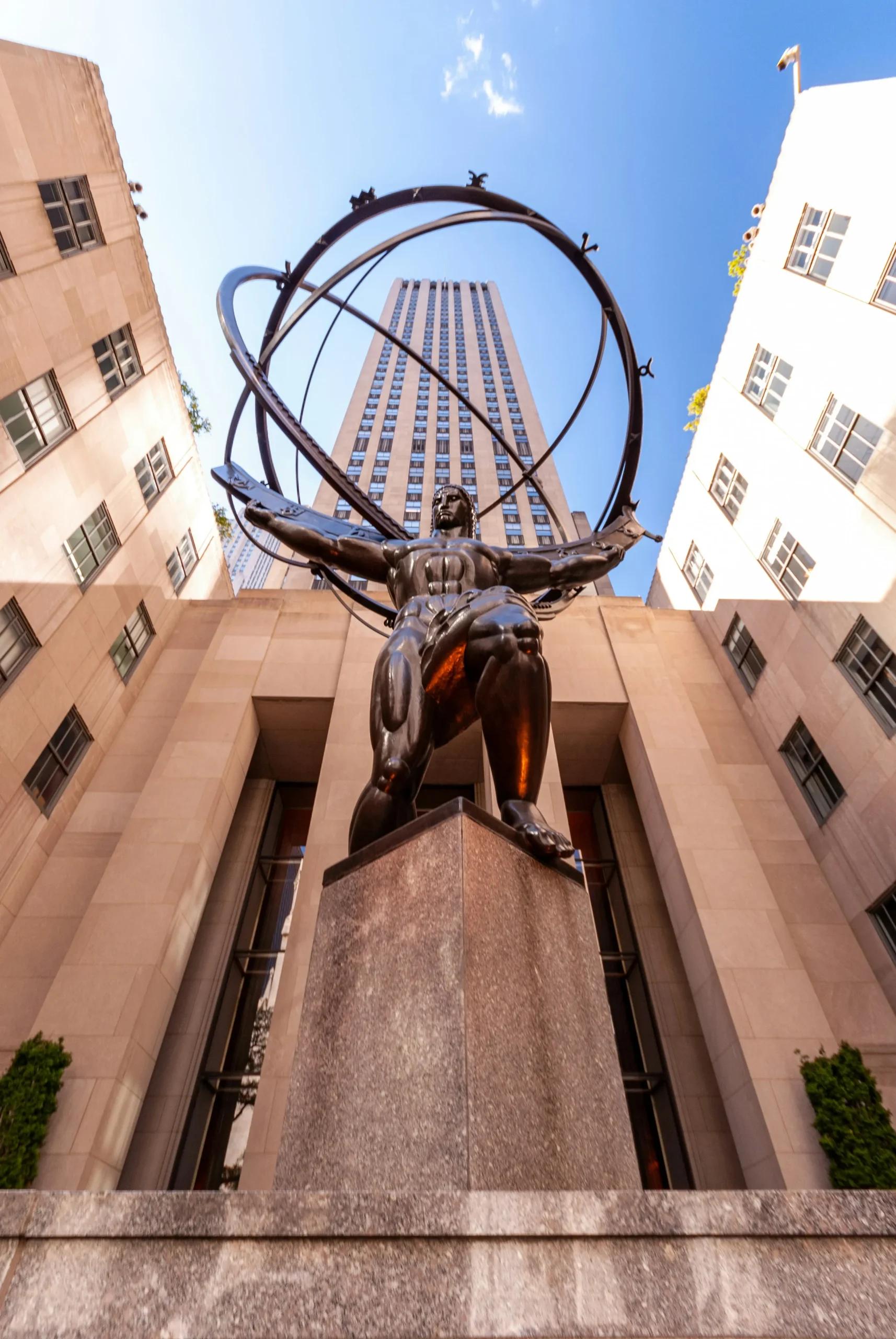 Statue next to Rockefeller center